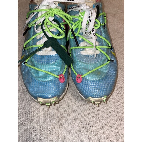 Size 12 M - Nike Off-White x Waffle Racer Vivid Sky Golf Athleisure Activewear - Picture 7 of 12